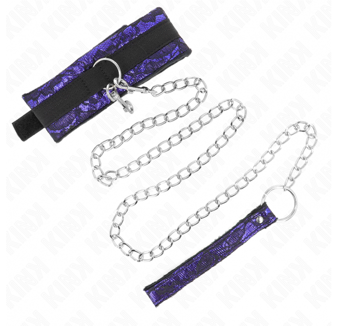 KINK - COLLANA CORTA IN PIZZO DI VELLUTO CON CINTURA 105 CM CON PROFILO IN NYLON 44 X 5,5 CM