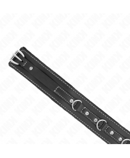 KINK - COLLANA IN PELLE PVC CON CINTURA 105 CM RIVETTO STRASS 41.5 X 4 CM