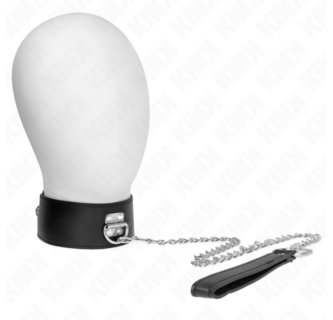 KINK - COLLANA CON CINTURA 65 CM CON CINTURINO LARGO NERO REGOLABILE 33,5-41 CM X 5 CM