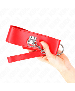 KINK - COLLANA CON CINTURA 65 CM CON LARGO CINTURINO ROSSO REGOLABILE 33,5-41 CM X 5 CM