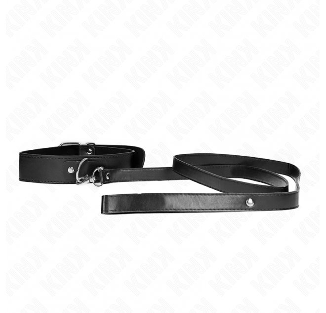 KINK - COLLANA CON CINTURA 116 CM NERO CINTURINO REGOLABILE 32-50 CM X 8 CM