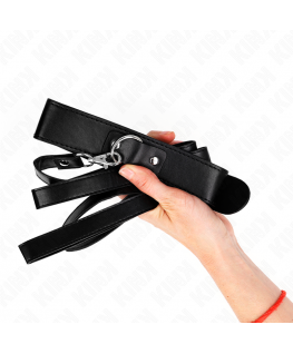 KINK - COLLANA CON CINTURA 116 CM NERO CINTURINO REGOLABILE 32-50 CM X 8 CM