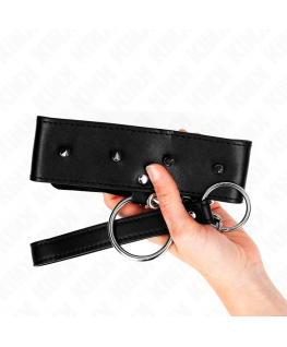 KINK - COLLANA 65 CM CON GUINZAGLIO CON BORCHIE ARGENTO MODELLO 2 REGOLABILE 36-43 CM X 5 CM