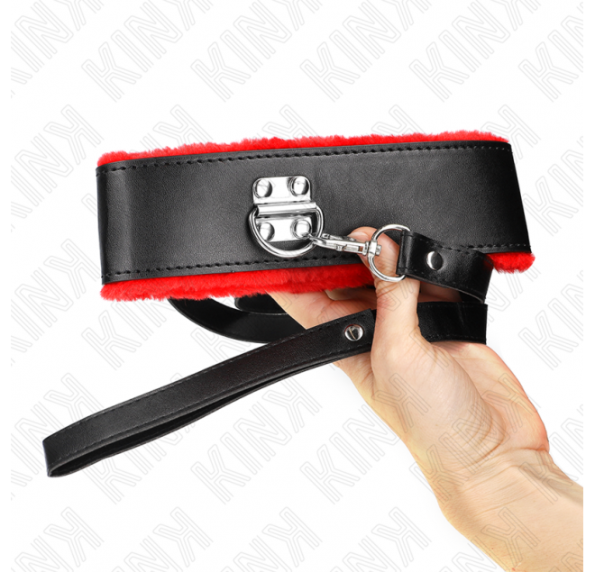 KINK - COLLANA CON CINTURA 116 CM CON CINTURINO IN PELLE ROSSO REGOLABILE 40-48 CM X 6 CM
