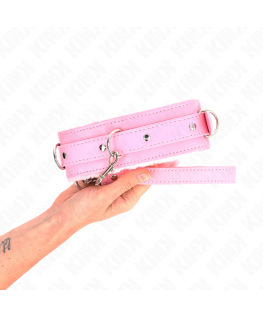 KINK - COLLARE CON GUINZAGLIO 65 CM CON RESTRIZIONI ROSA 36-42 CM X 5,5 CM