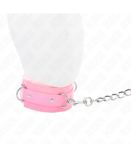 KINK - COLLARE CON GUINZAGLIO 65 CM CON RESTRIZIONI ROSA 36-42 CM X 5,5 CM