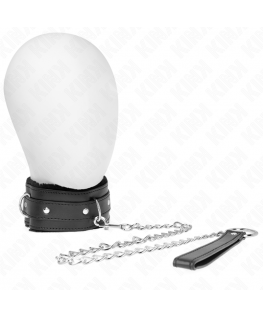 KINK - COLLARE CON GUINZAGLIO 65 CM CON RESTRIZIONI NERO 36-42 CM X 5,5 CM