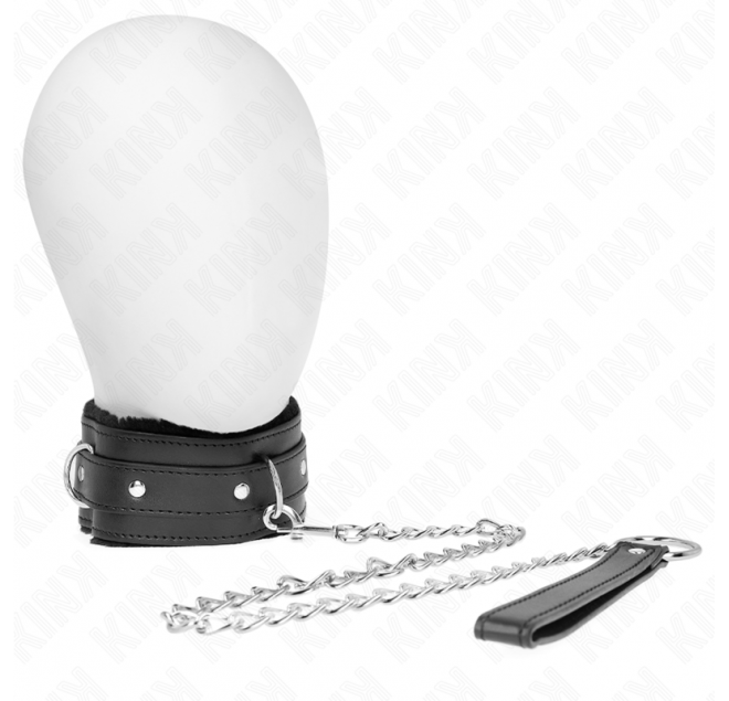 KINK - COLLARE CON GUINZAGLIO 65 CM CON RESTRIZIONI NERO 36-42 CM X 5,5 CM