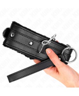 KINK - COLLARE CON GUINZAGLIO 65 CM CON RESTRIZIONI NERO 36-42 CM X 5,5 CM