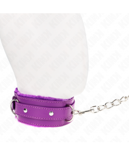 KINK - COLLARE CON GUINZAGLIO 65 CM CON RESTRIZIONI VIOLA 36-42 CM X 5,5 CM