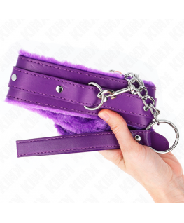 KINK - COLLARE CON GUINZAGLIO 65 CM CON RESTRIZIONI VIOLA 36-42 CM X 5,5 CM
