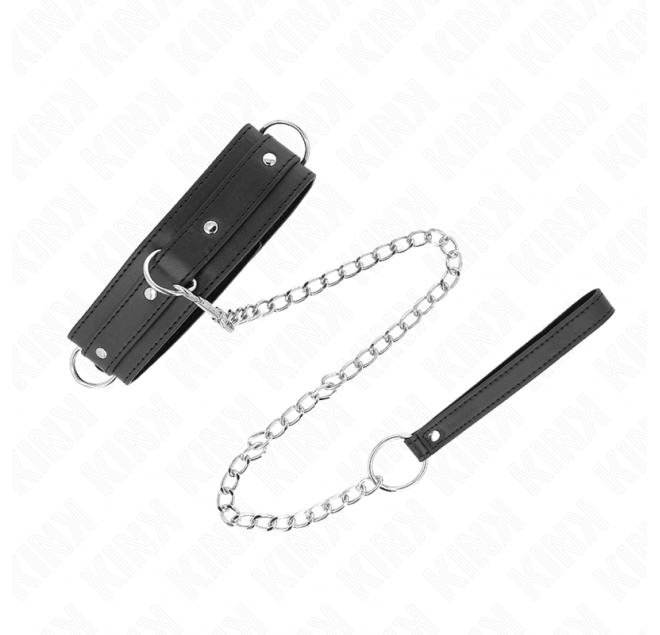 KINK - COLLANA CON GUINZAGLIO 65 CM MODELLO 3 ANELLI 1 REGOLABILE 38-49 CM X 5 CM