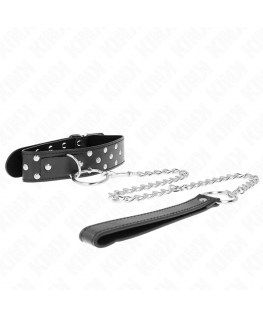 KINK - COLLANA CON CINTURINO AD ANELLO RIVETTO CON CINTURA 65 CM NERO REGOLABILE 36-50 CM X 3,8 CM