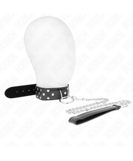 KINK - COLLANA CON CINTURINO AD ANELLO RIVETTO CON CINTURA 65 CM NERO REGOLABILE 36-50 CM X 3,8 CM