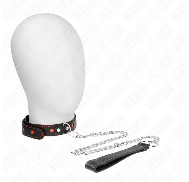 KINK - COLLANA CON CINTURINO 65 CM DETTAGLI CUORE 52,5 X 2,5 CM