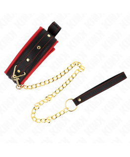 KINK - COLLARE CON GUINZAGLIO IN TESSUTO TINTO REGOLABILE 33-48 CM X 5,7 CM