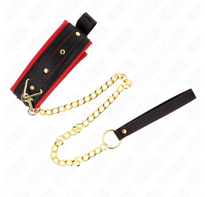 KINK - COLLARE CON GUINZAGLIO IN TESSUTO TINTO REGOLABILE 33-48 CM X 5,7 CM
