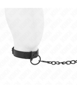 KINK - COLLARE CON GUINZAGLIO SCURO 65 CM REGOLABILE 37-54 CM X 3 CM