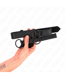 KINK - COLLARE CON GUINZAGLIO SCURO 65 CM REGOLABILE 37-54 CM X 3 CM