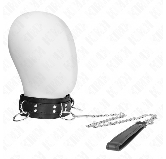 KINK - COLLANA SCHIAVITÙ 3 ANELLI CON CINTURINO 80 CM 53 X 5 CM