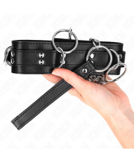 KINK - COLLANA SCHIAVITÙ 3 ANELLI CON CINTURINO 80 CM 53 X 5 CM