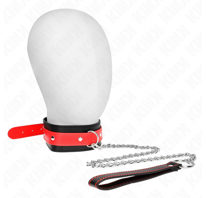 KINK - COLLANA CON CINTURINO ROSSO 65 CM REGOLABILE 36-43 CM X 5 CM