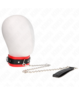 KINK - COLLARE MODELLO BASE CON GUINZAGLIO 65 CM MODELLO 3 ROSSO 53 X 5 CM