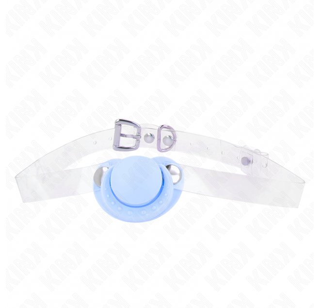 KINK - BAVAGLIO A FORMA DI CIUCCIO AZZURRO 5.5 x 4 CM REGOLABILE 43-60 CM