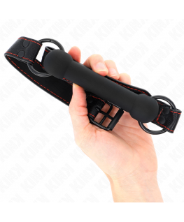 KINK - BONE GAG CON CINTURINO IN SIMILPELLE NERO REGOLABILE 41-57 CM