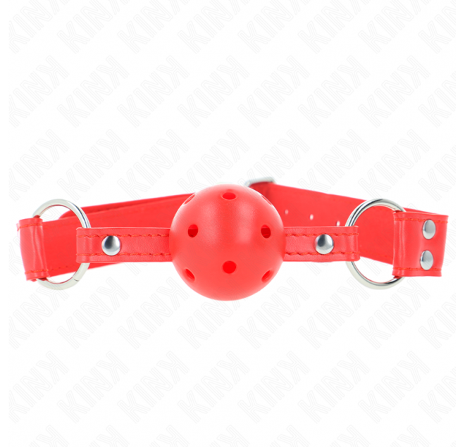 KINK - BALL GAG COMPLETO ROSSO CAVO DURO 62 x 2 CM