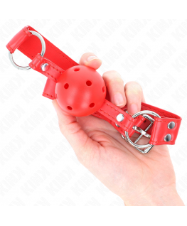 KINK - BALL GAG COMPLETO ROSSO CAVO DURO 62 x 2 CM