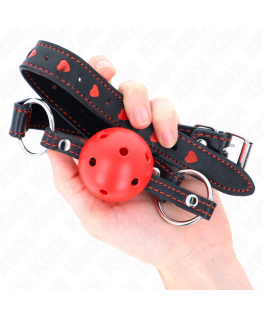 KINK - BALL GAG HOLLOW HARD ROSSO MODELLO 2 65 x 2,5 CM