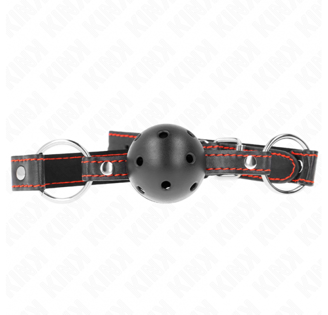 KINK - BALL GAG HOLLOW HARD NERO MODELLO 2 65 x 2,5 CM