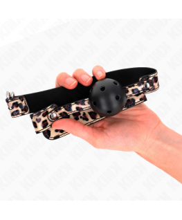 KINK - PALLA TRASPIRANTE LEOPARDO 4,5 CM BAVAGLIO 65 x 2,5 CM