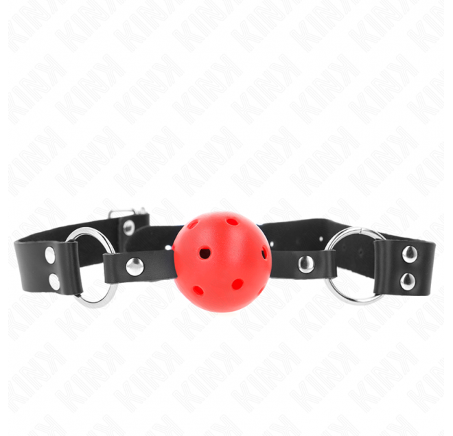 KINK - PALLA TRASPIRANTE BAVAGLIO 4 CM CON DOPPIO RIVETTO ROSSO 62,5 x 2,5 CM REGOLABILE 42-58 CM