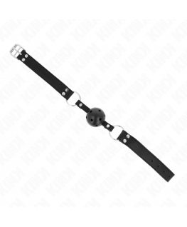 KINK - BAVAGLIO SFERA TRASPIRANTE 4 CM CON DOPPIO RIVETTO MODELLO 1 NERO 62,5 x 2,5 CM REGOLABILE 42-58 CM