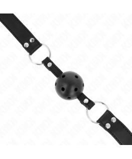 KINK - BAVAGLIO SFERA TRASPIRANTE 4 CM CON DOPPIO RIVETTO MODELLO 1 NERO 62,5 x 2,5 CM REGOLABILE 42-58 CM