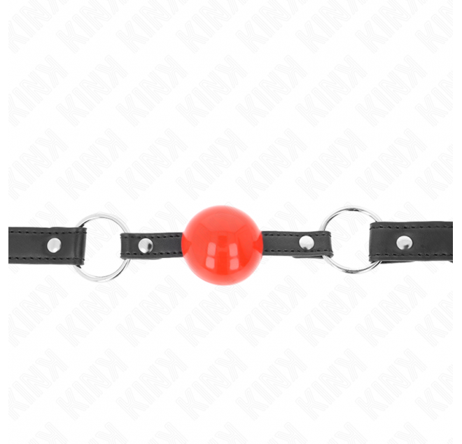 KINK - BALL 4 CM GAG CON SERRATURA SFERA ROSSA CINTURINO NERO 60 x 2 CM