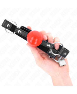 KINK - BALL 4 CM GAG CON SERRATURA SFERA ROSSA CINTURINO NERO 60 x 2 CM