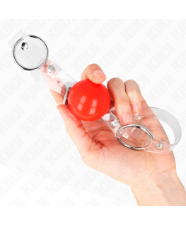 KINK - PALLA IN PVC TRASPARENTE ROSSA BAVAGLIO 4 CM REGOLABILE