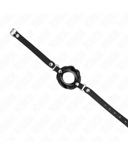 KINK - BAVAGLIO LIP 8 CM CON CINTURINO IN SIMILPELLE NERA 63 x 2 CM REGOLABILE 39-58 CM