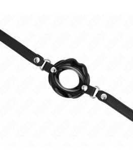 KINK - BAVAGLIO LIP 8 CM CON CINTURINO IN SIMILPELLE NERA 63 x 2 CM REGOLABILE 39-58 CM