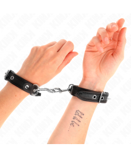 KINK - MINI BRACCIALETTI NERI CON BORCHIE REGOLABILI 16-22 CM X 2 CM