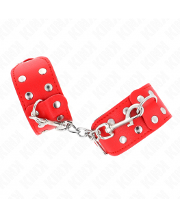 KINK - BRACCIALI CON DOPPIA LINEA DI BORCHIE REGOLABILI ROSSO