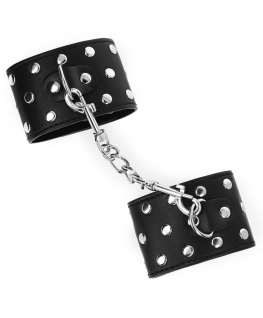 KINK - RESISTENZA DA POLSO CON CHIUSURA A SCATTO COMPLETA DI RIVETTI NERA REGOLABILE 19-24 CM X 5,5 CM