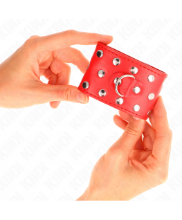 KINK - RESISTENZA DA POLSO CON CHIUSURA A SCATTO COMPLETA DI RIVETTI ROSSO REGOLABILE 19-24 CM X 5,5 CM