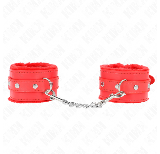 KINK - POGGIPOLSI PREMIUM IMBOTTITI IN PELLICCIA ROSSI CON CINTURA ROSSA REGOLABILE 17-29 CM X 6 CM