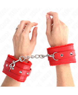 KINK - POGGIPOLSI PREMIUM IMBOTTITI IN PELLICCIA ROSSI CON CINTURA ROSSA REGOLABILE 17-29 CM X 6 CM