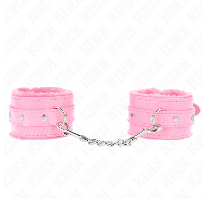 KINK - POGGIPOLSI PREMIUM RIVESTITI IN PELLICCIA ROSA CON CINTURA ROSA REGOLABILE 17-29 CM X 6 CM