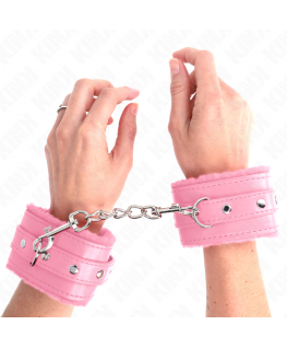 KINK - POGGIPOLSI PREMIUM RIVESTITI IN PELLICCIA ROSA CON CINTURA ROSA REGOLABILE 17-29 CM X 6 CM